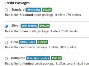 Buy Credits menu item