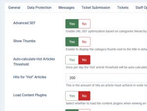 Knowledgebase tab