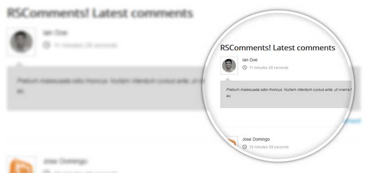 Front-end latest comments module