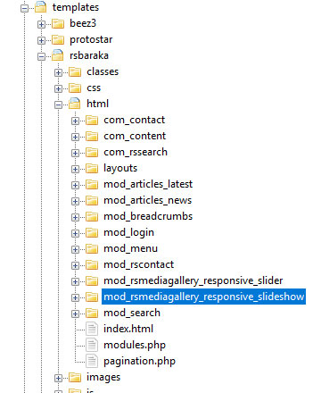 Built-in overrides RSMediaGallery! Responsive Slideshow module folder