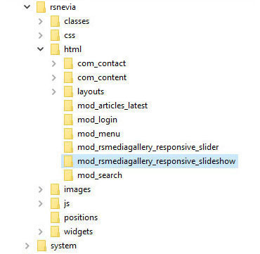 Built-in overrides RSMediaGallery! Responsive Slideshow module folder